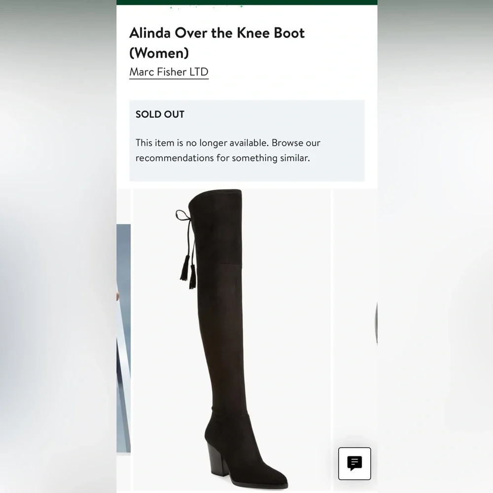 Marc Fisher LTD Alinda Over The Knee Boots. In Black. Size 7.